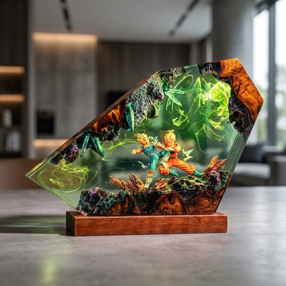Fantasy Fusion Warriors Handcrafted Epoxy Resin LED Lamp