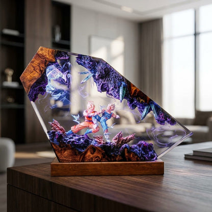 Fantasy Fusion Warriors Handcrafted Epoxy Resin LED Lamp
