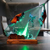 Frozen Dragon Kingdom Handcrafted Epoxy Resin LED Lamp